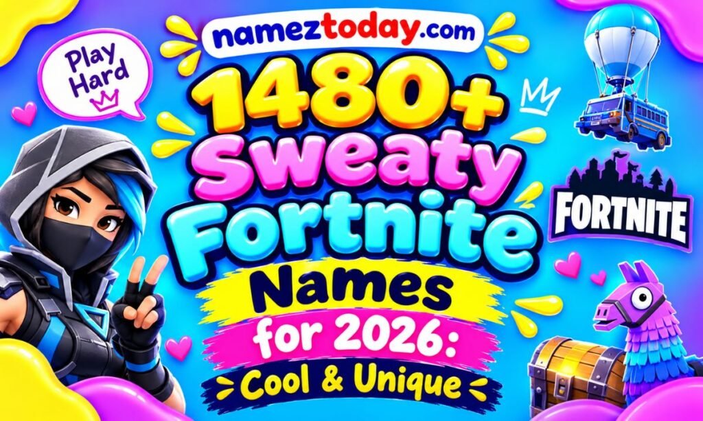 `1480+ Sweaty Fortnite Names for 2026 Cool & Unique