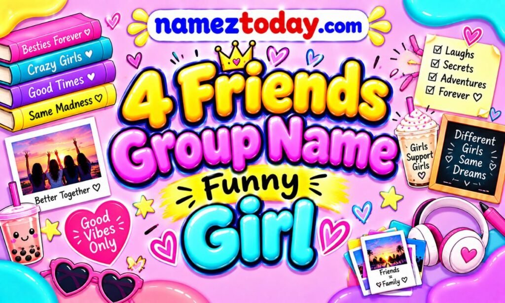 4 Friends group name funny Girl