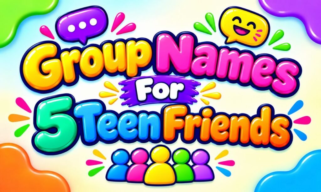 Group Names for 5 Teen best friend Friends