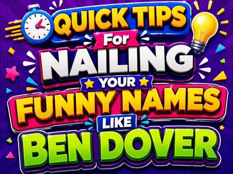 Quick Tips For Nailing Your Funny Names Like Ben Dover