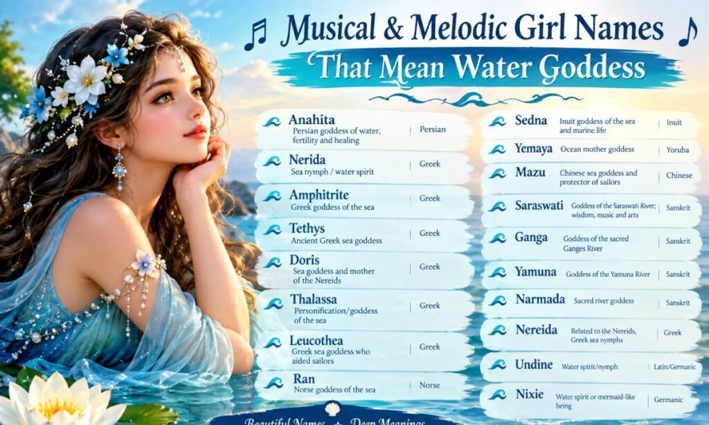 Musical & Melodic Girl Names That Mean Water Goddess